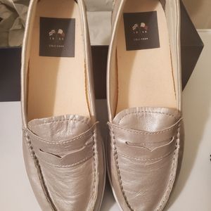 Silver Metalic Loafers